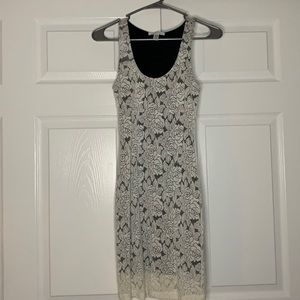 White and black bodycon dress